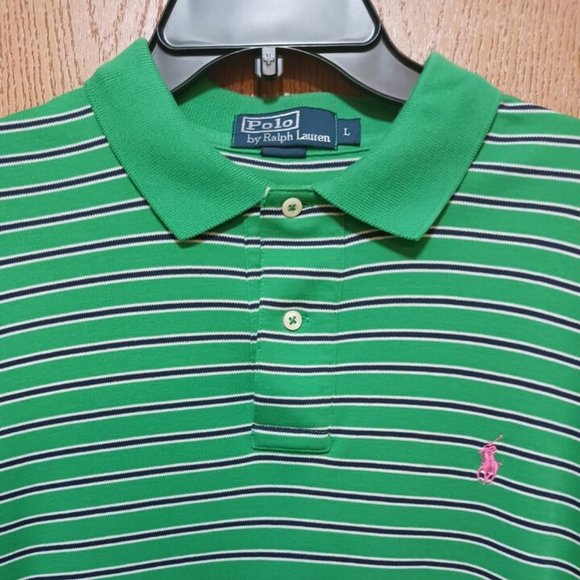 Polo (Ralph Lauren)-(Green/Black)-(Stripe)-(Pre-owned)-(Size L)-$30.00 - Picture 4 of 4
